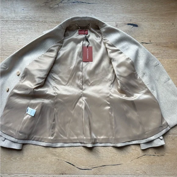 ALTUZARRA ✨STUNNING ✨ NEW ✨Indiana Tan Blazer Wool Sz 42 madeItaly pricefirm!